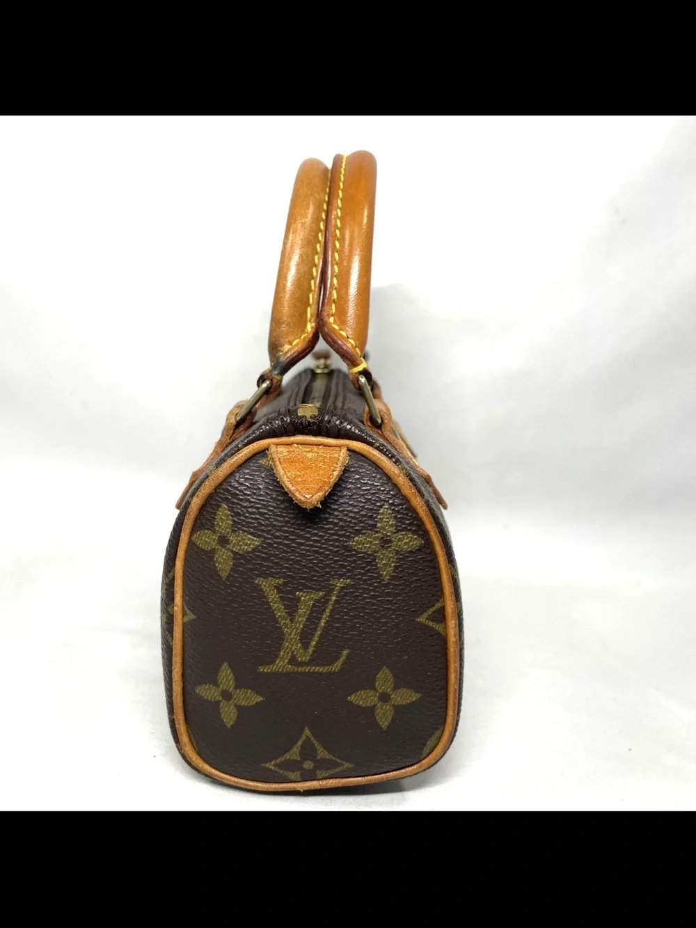 Louis Vuitton Brown Monogram Mini Speedy with Tan Trim